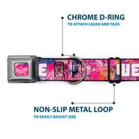Transparent Cheshire Cat Face Full Color Seatbelt Buckle Collar - Transparent Cheshire Cat Poses WE'RE ALL MAD HERE