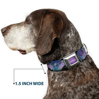 URSULA Full Color Purple-Fade/White Seatbelt Buckle Collar - Ursula 4-Poses/Shells/Ivy/Bubbles Purples/Blues