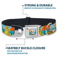 Olaf Tanning Pose Full Color Seatbelt Buckle Collar - Olaf Summertime Beach Scenes