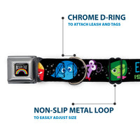 INSIDE OUT Rainbow Full Color Black/White/Multi Color Seatbelt Buckle Collar - INSIDE OUT/Emotion Expressions/EVERY DAY IS FULL OF EMOTIONS