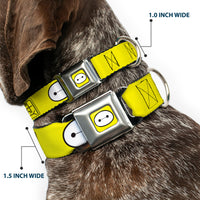 Baymax Face Full Color Yellow Black White Seatbelt Buckle Collar - BAYMAX Hanko/Face Yellow/Black/White