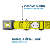 Baymax Face Full Color Yellow Black White Seatbelt Buckle Collar - BAYMAX Hanko/Face Yellow/Black/White