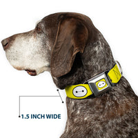 Baymax Face Full Color Yellow Black White Seatbelt Buckle Collar - BAYMAX Hanko/Face Yellow/Black/White