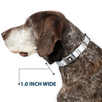 Tinker Bell Star Full Color Black/White Seatbelt Buckle Collar - Tinker Bell Poses/Stars Outline White/Black