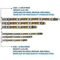 WALL-E Logo Full Color Black Red White Seatbelt Buckle Collar - WALL-E & EVE Pose/Face Hazard Blocks Gray/Yellow/Black