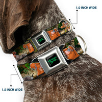 THE JUNGLE BOOK Full Color Black/Green Seatbelt Buckle Collar - The Jungle Book I Wanna Be Like You 4-Character Scene