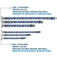 Donald Duck Face CLOSE-UP Full Color Seatbelt Buckle Collar - Donald Duck Face/Poses Scattered Blue/White/Red/Yellow