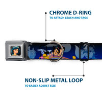 Jasmine CLOSE-UP Full Color Seatbelt Buckle Collar - Aladdin & Jasmine Scenes