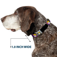 Tink Luxe Full Color Black White Seatbelt Buckle Collar - TINK LUXE Sketch Black/Multi Neon