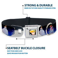 Cinderella CLOSE-UP Full Color Seatbelt Buckle Collar - Cinderella Transformation Blue Fade