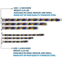 Belle CLOSE-UP Full Color Seatbelt Buckle Collar - Beauty & the Beast Stained Glass Scenes