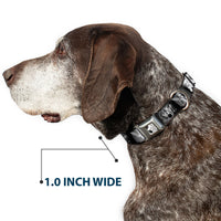 Tinker Bell CLOSE-UP Full Color Black White Seatbelt Buckle Collar - Tinker Bell Scenes Black/White