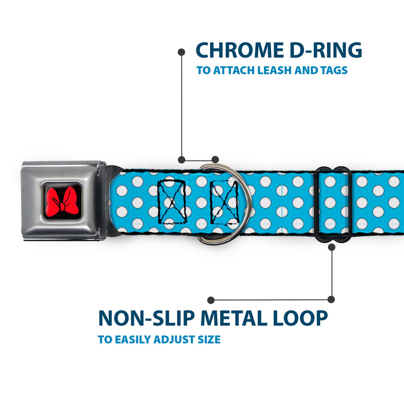 Dog Collar DYYR-Minnie Mouse Bow Full Color Black/Red - Minnie Mouse Dots Blue/Black/White