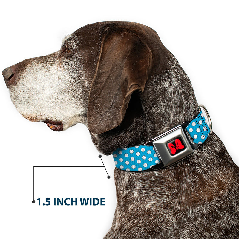 Dog Collar DYYR-Minnie Mouse Bow Full Color Black/Red - Minnie Mouse Dots Blue/Black/White