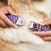 Dog Collar DYYR-Minnie Mouse Bow Full Color Black/Red - Minnie Mouse Ears Monogram/Dots Purple/White