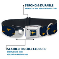 Aladdin 2019 Magic Lamp Full Color Navy/Golds Seatbelt Buckle Collar - Aladdin Genie Lamp Monogram Navy/Gold (Copy)