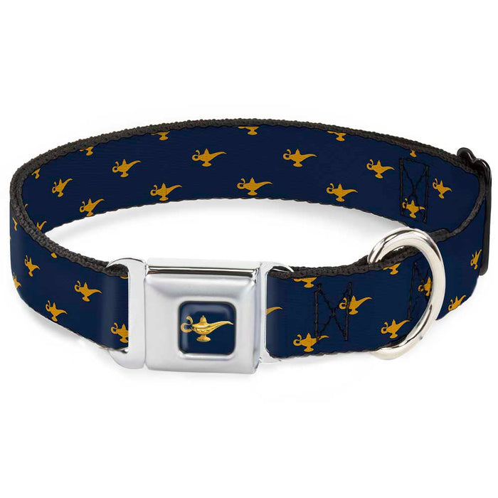 Aladdin 2019 Magic Lamp Full Color Navy/Golds Seatbelt Buckle Collar - Aladdin Genie Lamp Monogram Navy/Gold (Copy)