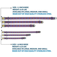 Classic Aladdin Genie Smiling Expression Full Color Yellow Seatbelt Buckle Collar - Classic Aladdin Magic Carpet Tapestry Blue/Purple/Gold/Red