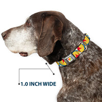 Disney Pixar Luxo Ball Full Color White/Yellow/Blue/Red Seatbelt Buckle Collar - Disney Pixar Luxo Ball Repeat White/Yellow/Blue/Red