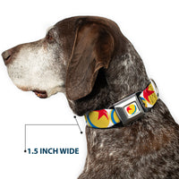 Disney Pixar Luxo Ball Full Color White/Yellow/Blue/Red Seatbelt Buckle Collar - Disney Pixar Luxo Ball Repeat White/Yellow/Blue/Red