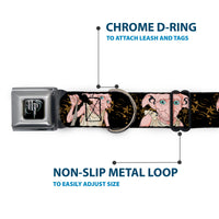 Harry Potter Logo Full Color Black/White Seatbelt Buckle Collar - DOBBY IS FREE/3-Dobby Poses Star Swirls Black/Gold/White