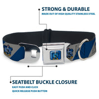 RAVENCLAW Crest Full Color Blue Seatbelt Buckle Collar - RAVENCLAW Crest Diagonal Stripe Gray/Blue