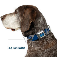 RAVENCLAW Crest Full Color Blue Seatbelt Buckle Collar - RAVENCLAW Crest Diagonal Stripe Gray/Blue