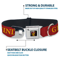Gryffindor Crest Full Color Seatbelt Buckle Collar - Harry Potter GRYFFINDOR & Crest Black/Red