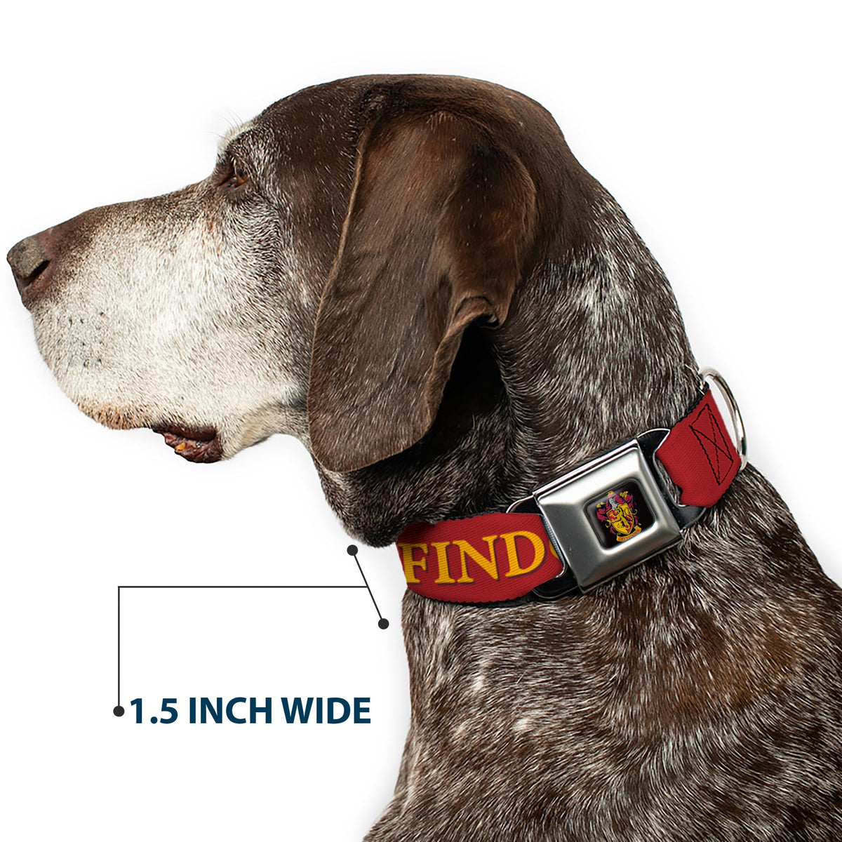 Gryffindor Crest Full Color Seatbelt Buckle Collar - Harry Potter GRYFFINDOR & Crest Black/Red