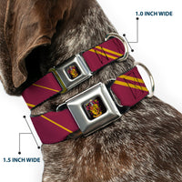 Gryffindor Crest Full Color Seatbelt Buckle Collar - GRYFFINDOR Crest/Stripe Burgundy/Gold