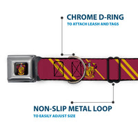 Gryffindor Crest Full Color Seatbelt Buckle Collar - GRYFFINDOR Crest/Stripe Burgundy/Gold