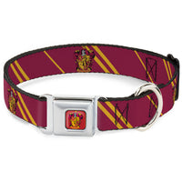 Gryffindor Crest Full Color Seatbelt Buckle Collar - GRYFFINDOR Crest/Stripe Burgundy/Gold