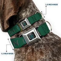Slytherin Crest Full Color Seatbelt Buckle Collar - Harry Potter SLYTHERIN & Crest Green/Black