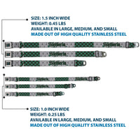 Slytherin Crest Full Color Seatbelt Buckle Collar - Harry Potter SLYTHERIN/Checker Blocks Grays/Greens