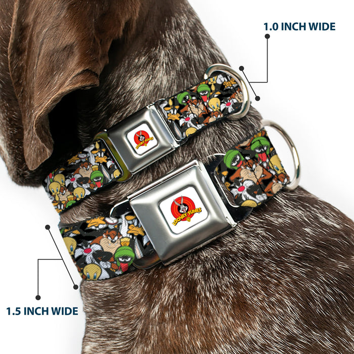 Looney Tunes Logo White Seatbelt Buckle Collar - Looney Tunes 6-Character Stacked Collage4