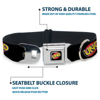 UNO Game Logo Full Color Black/Red/Yellow Seatbelt Buckle Collar - UNO Game Logo Black/Red/Yellow