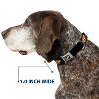 UNO Game Logo Full Color Black/Red/Yellow Seatbelt Buckle Collar - UNO Game Logo Black/Red/Yellow
