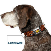 POST COCOA PEBBLES Logo Full Color Brown/Yellows Seatbelt Buckle Collar - Cocoa Pebbles Vivid Cereal CLOSE-UP Browns