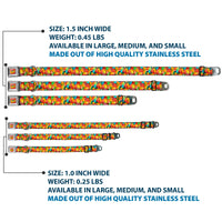 POST FRUITY PEBBLES Logo Full Color Red/Multi Color Seatbelt Buckle Collar - Fruity Pebbles Vivid Cereal CLOSE-UP Multi Color