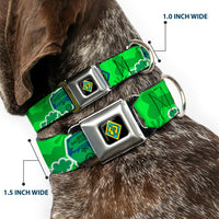 Scooby Doo Dog Tag Full Color Seatbelt Buckle Collar - Scooby Doo Mystery Machine/Dog Tag Collage Greens/Blues