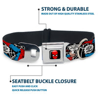 MARVEL UNIVERSE Spider-Man Full Color Seatbelt Buckle Collar - JRNY-Spider-Man in Action2 w/AMAZING SPIDER-MAN