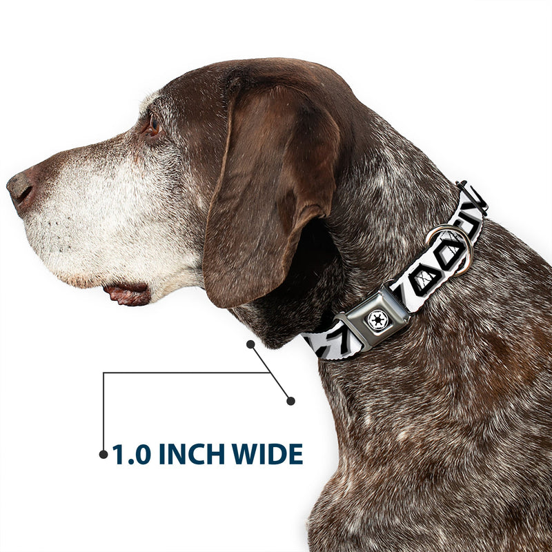 Star Wars Galactic Empire Insignia Full Color Black/White Seatbelt Buckle Collar - Star Wars Aurebesh STORMTROOPER White/Gray/Black