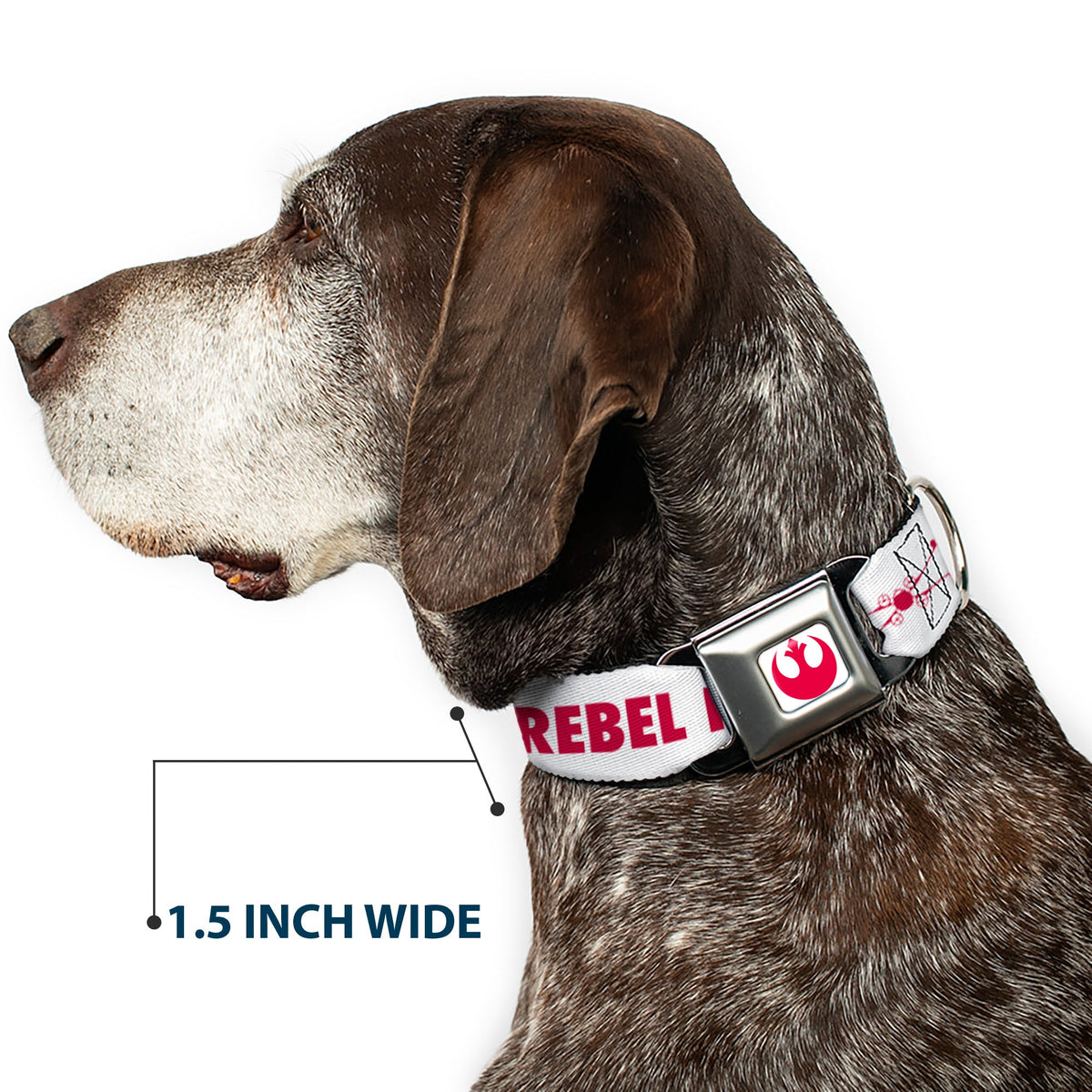Star Wars Rebel Alliance Insignia Full Color White/Red Seatbelt Buckle Collar - Star Wars REBEL PILOT Rebel Alliance Insignia/Lightsaber/X-Wing Fighter White/Red/Yellow/Gray