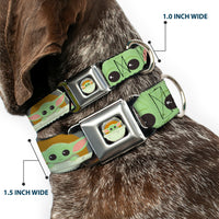 Star Wars The Child Chibi Pod Pose Full Color Black Seatbelt Buckle Collar - Star Wars The Child Chibi Face Blocks Black