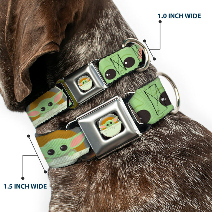 Star Wars The Child Chibi Pod Pose Full Color Black Seatbelt Buckle Collar - Star Wars The Child Chibi Face Blocks Black