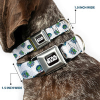 STAR WARS Logo Black/White Seatbelt Buckle Collar - Star Wars The Child Holiday Carriage Pod Scattered White/Gray