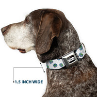STAR WARS Logo Black/White Seatbelt Buckle Collar - Star Wars The Child Holiday Carriage Pod Scattered White/Gray