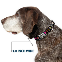STAR WARS Logo Black/White Seatbelt Buckle Collar - Star Wars Festive Lollipop Icons Black/Multi Color