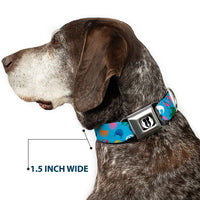Star Wars Jedi Order Icon Full Color Black/White Seatbelt Buckle Collar - Star Wars Jedi Order and Rebel Alliance Icons Scattered Blue/Multi Color