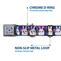 Star Wars Galactic Empire Icon Full Color Purple/White Seatbelt Buckle Collar - Star Wars Holiday Stormtrooper Easter Bunny Ears Purple